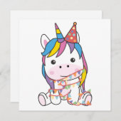 Birthday Unicorn voor kinderen Een feestdag Kaart (Voorkant / Achterkant)