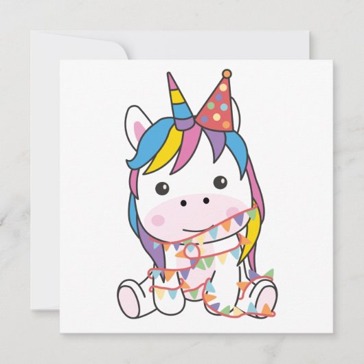 Birthday Unicorn voor kinderen Een feestdag Kaart (Voorkant)