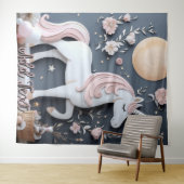 Birthday Unicorn Wall Art Backdrop Banner Wandkleed (In Situ (horizontaal))