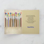 Birthday Unieke Creative Person Artist Brushes Kaart (Binnen)