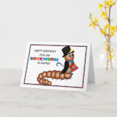 Birthday van één boekworm aan een andere kaart (Gele Bloem)