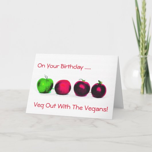 Birthday Vegan Tomato Kaart (Voorkant)