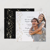 Birthday Verloving Spark Foto Confetti Champaigne Kaart (Voorkant / Achterkant)