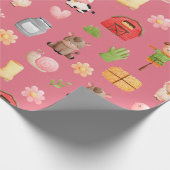 Birthday-verpakkingspapier voor landbouwhuisdieren cadeaupapier (Hoek)