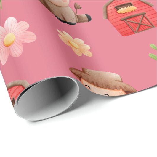 Birthday-verpakkingspapier voor landbouwhuisdieren cadeaupapier (Rol Hoek)