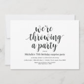 Birthday verrassing party uitnodigcards kaart (Voorkant)