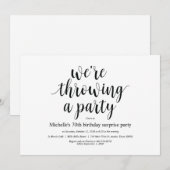 Birthday verrassing party uitnodigcards kaart (Voorkant / Achterkant)