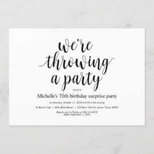 Birthday verrassing party uitnodigcards kaart