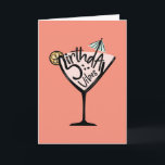 Birthday Vibes Cocktail Card Kaart<br><div class="desc">Send good vibes on their birthday with this fun tropical drink card.</div>