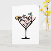 Birthday Vibes Cocktail Kaart (Gele Bloem)