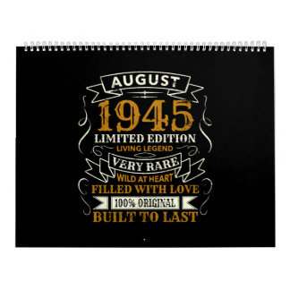 Birthday Vintage Born August 1945 Kalender