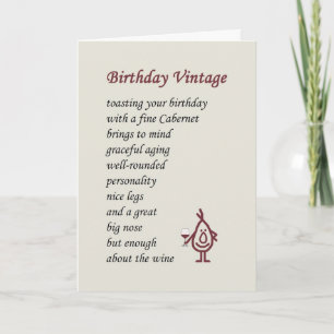 Birthday Vintage - een grappig verjaardagsgedicht Kaart