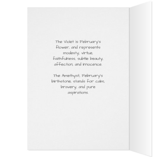 Birthday Violet en Amethyst Birthstone (Binnen (Links))
