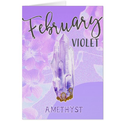 Birthday Violet en Amethyst Birthstone (Voorkant)