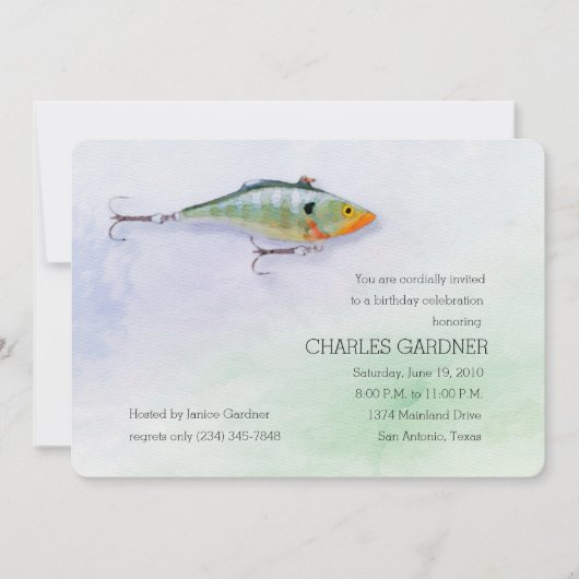 Birthday Vissen Theme Lure Kaart (Voorkant)