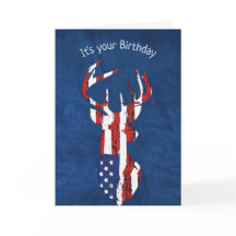 Birthday vlag Deer op blauw leder