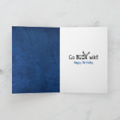 Birthday vlag Deer op blauw leder Kaart (Binnen)