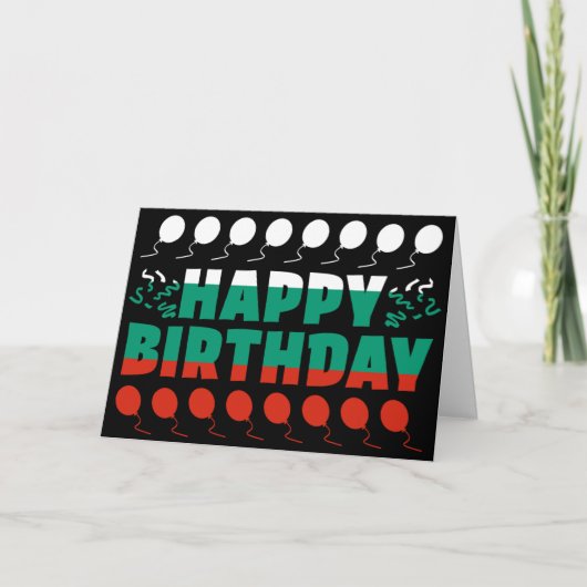 Birthday, vlaggenpatriottisch kaart (Voorkant)