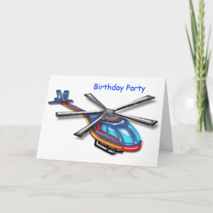 Birthday-vliegende helikopter bedankkaart
