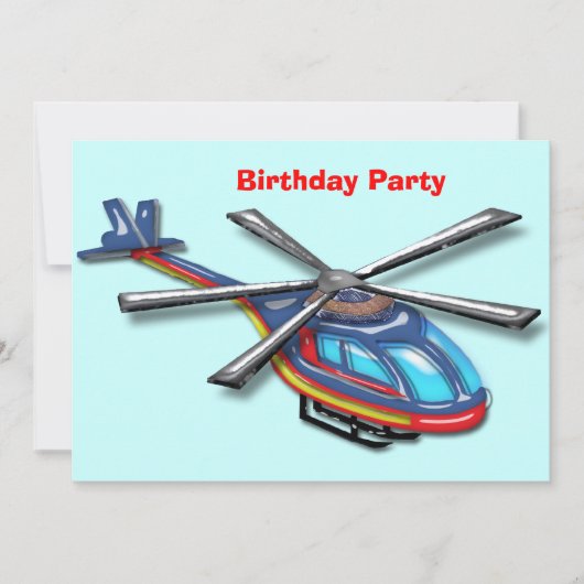 Birthday-vliegende helikopter kaart (Voorkant)