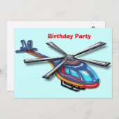 Birthday-vliegende helikopter kaart (Voorkant / Achterkant)
