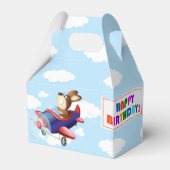 Birthday-vliegveld Dog Flying Party Bedankdoosjes (Achterkant)
