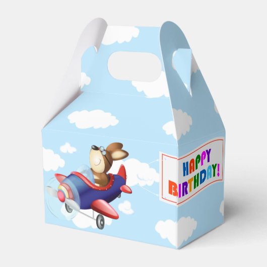Birthday-vliegveld Dog Flying Party Bedankdoosjes (Achterkant)