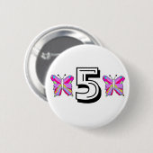 Birthday vlinder ronde button 5,7 cm (Voorkant /achterkant)