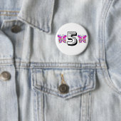 Birthday vlinder ronde button 5,7 cm (In situ)