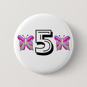 Birthday vlinder ronde button 5,7 cm