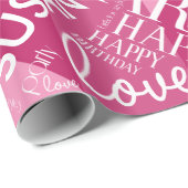 Birthday Voeg de Naam van de Middelgrote Lengte ro Cadeaupapier (Rol Hoek)