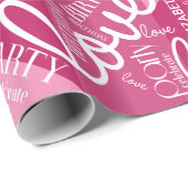 Birthday Voeg Lange naam kleurblok roze ID274 toe Cadeaupapier (Rol Hoek)