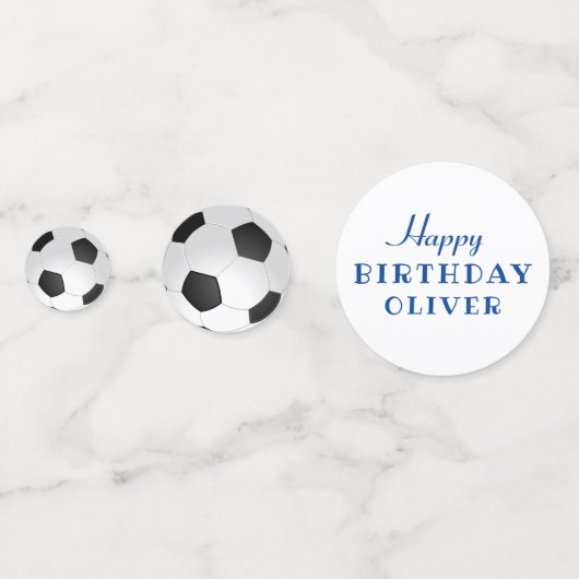 Birthday Voetbal Football Blue Birthday Party Confetti (Voorkanten)