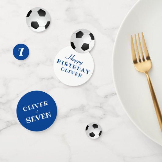 Birthday Voetbal Football Blue Birthday Party Confetti (Groep)