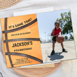 Birthday - volledige Basketball Uitnodigingen met 