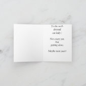 Birthday voor 'bijna gekke' kattendame kaart (Binnen)