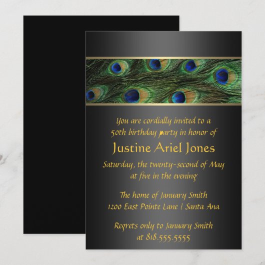 Birthday-vredesuitnodiging Kaart (Voorkant / Achterkant)