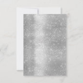 Birthday Vrijgezellenfeest 3D Grey Silver Glitter Kaart (Achterkant)
