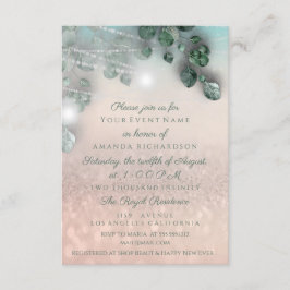 Birthday Vrijgezellenfeest Light Jar Glitter Roos Kaart