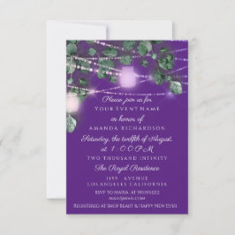 Birthday Vrijgezellenfeest Light Jar Paars Blue Kaart