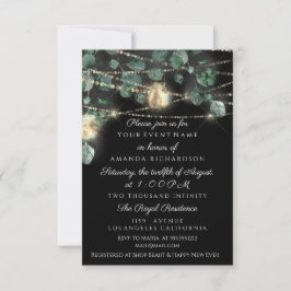 Birthday Vrijgezellenfeest Light Jar Rustic Black Kaart