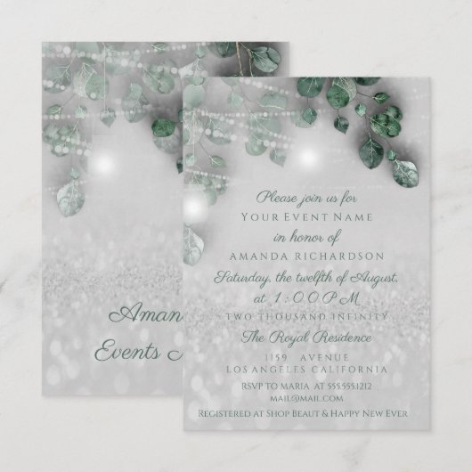 Birthday Vrijgezellenfeest Light Jar Rustic Glitte Kaart (Voorkant / Achterkant)