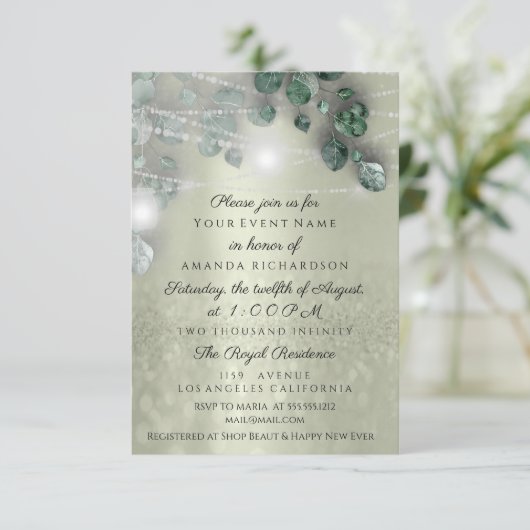 Birthday Vrijgezellenfeest Light Jar Rustic Greene Kaart (Staand voorkant)