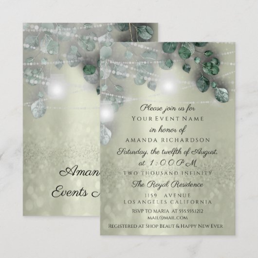 Birthday Vrijgezellenfeest Light Jar Rustic Greene Kaart (Voorkant / Achterkant)