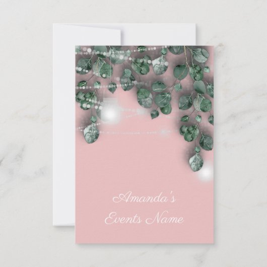 Birthday Vrijgezellenfeest Light Jar Rustic Pink Kaart (Achterkant)