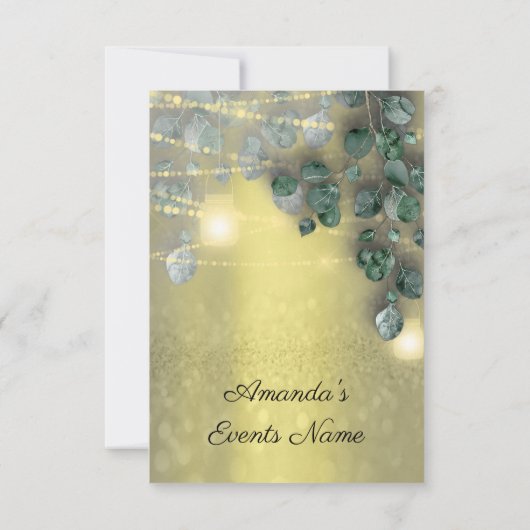 Birthday Vrijgezellenfeest Light Jar Rustic Yellow Kaart (Achterkant)