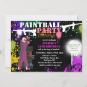 Birthday vrouw Girl Paintball Kaart (Voorkant)