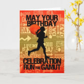 Birthday Vrouw Runner Sport Thema Kaart (Gele Bloem)