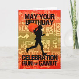 Birthday Vrouw Runner Sport Thema Kaart
