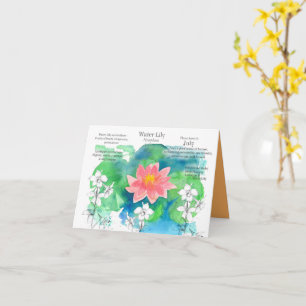 Birthday Water Lily Larkspur Birth Flower Kaart